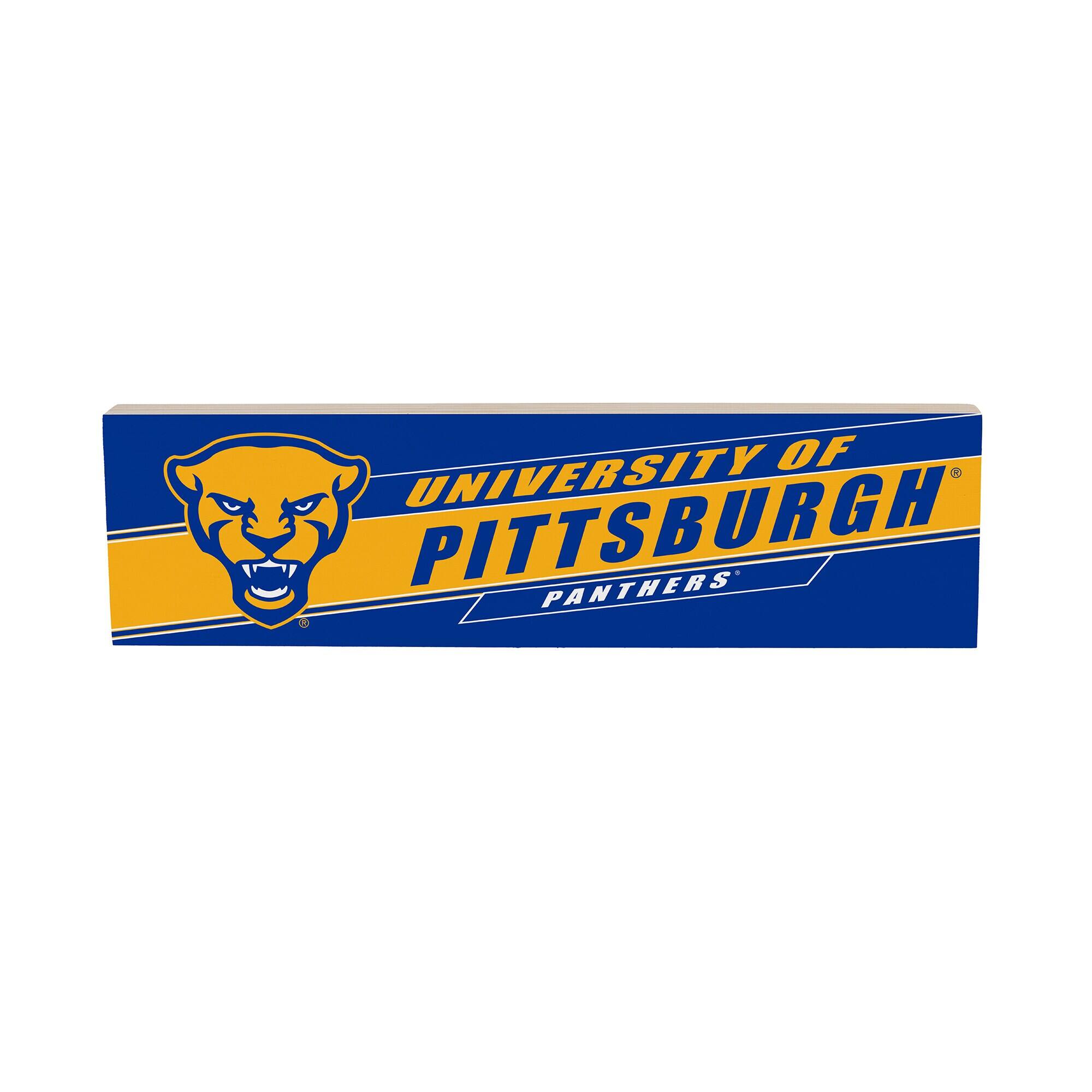 Pitt Panthers 5" x 18" Shadow Logo Wood Mantle Sign