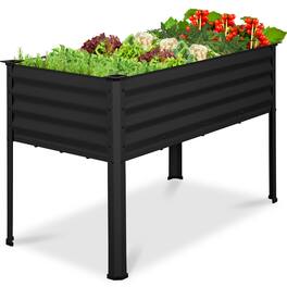Best Choice Products - 48x24x30in Elevated Galvanized Metal Garden Bed w/ Corner Protectors - Black