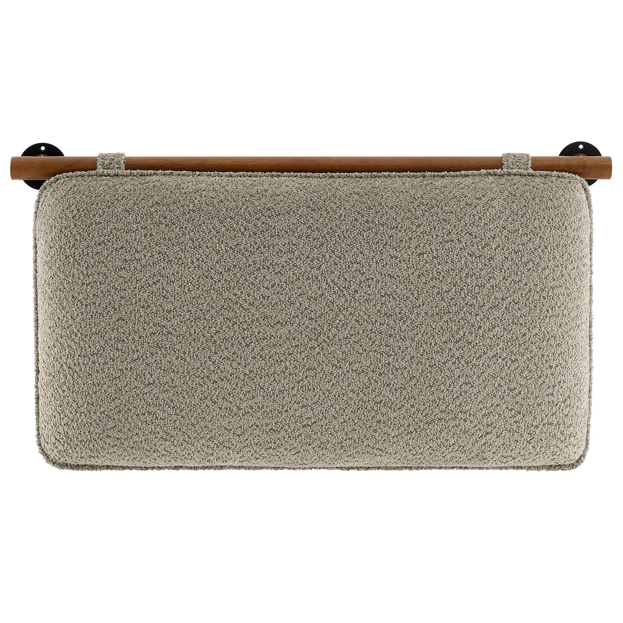 Back. Modway - Anela Wall-Mounted Chenille Upholstered Twin Headboard by Modway - Brown.