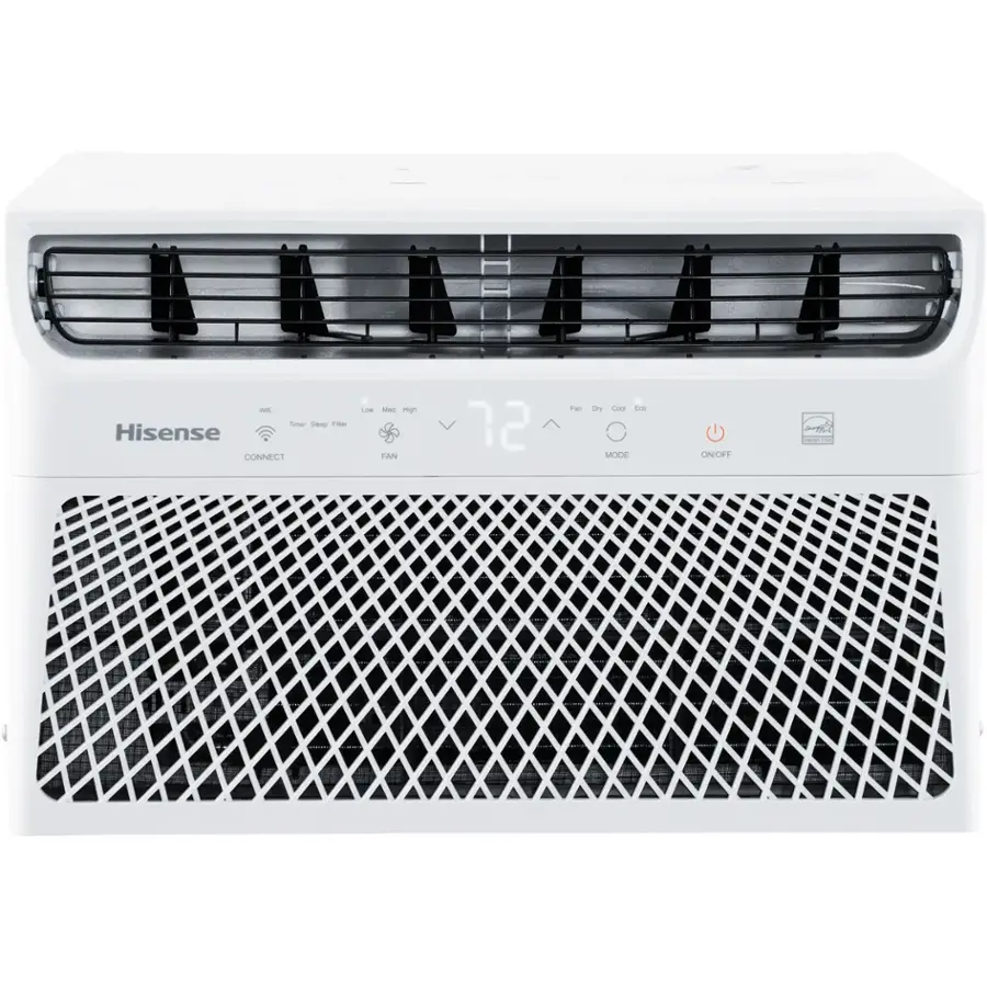 Hisense - 8,000 BTU 350 Sq. Ft. Smart Window Air Conditioner with Wi-fi and Remote Control - White