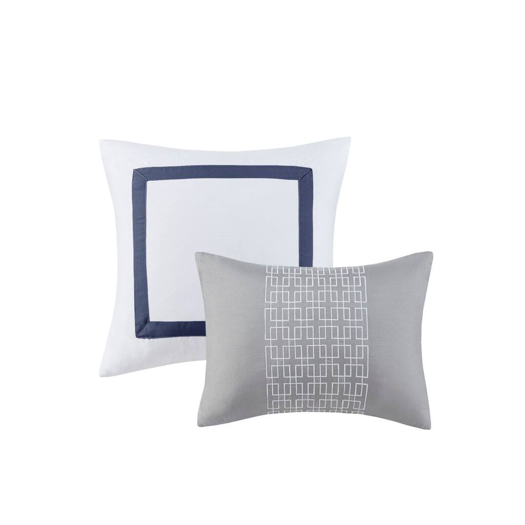 Alt View 3. Gracie Mills - Gracie Mills Aguilar 8-Piece Embroidered Hotel-Style Comforter Set - Navy.