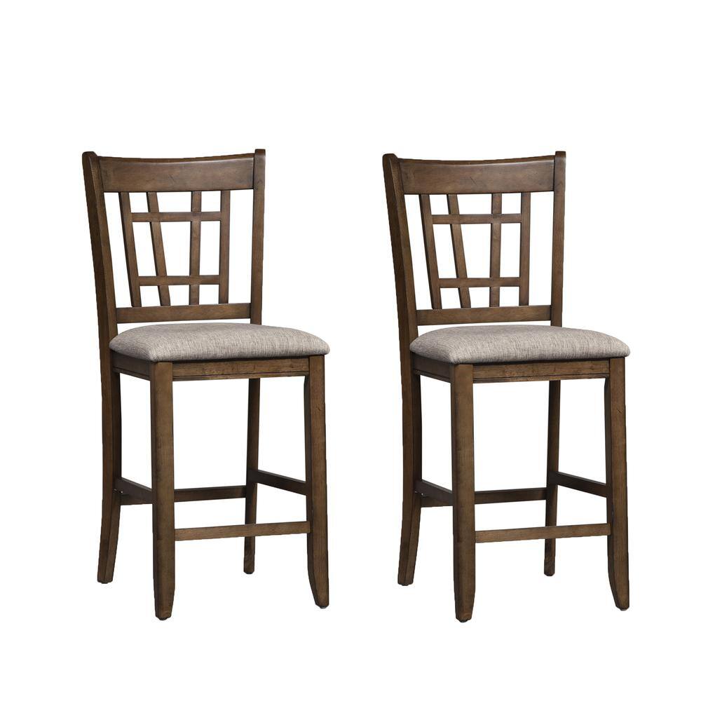 Alt View 2. Liberty Furniture Industries - Santa Rosa 24 Inch Lattice Back Counter Chair-Set of 2 in Antique Honey - Brown.