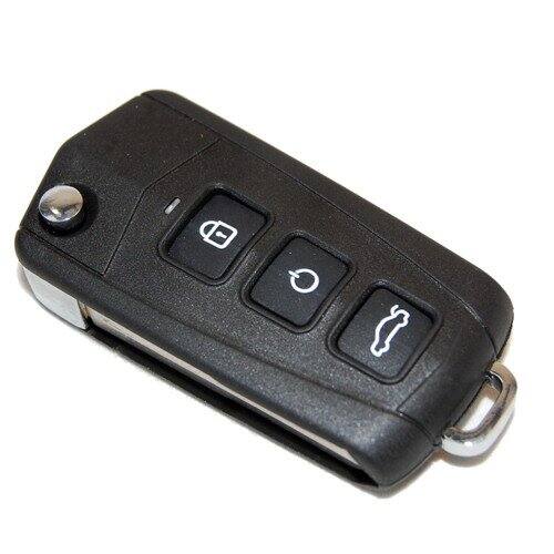 Angle. HQRP - Folding Flip Key Fob Shell Case 4-Button Left Blade Compatible with Kia Forte 2009 - Black.