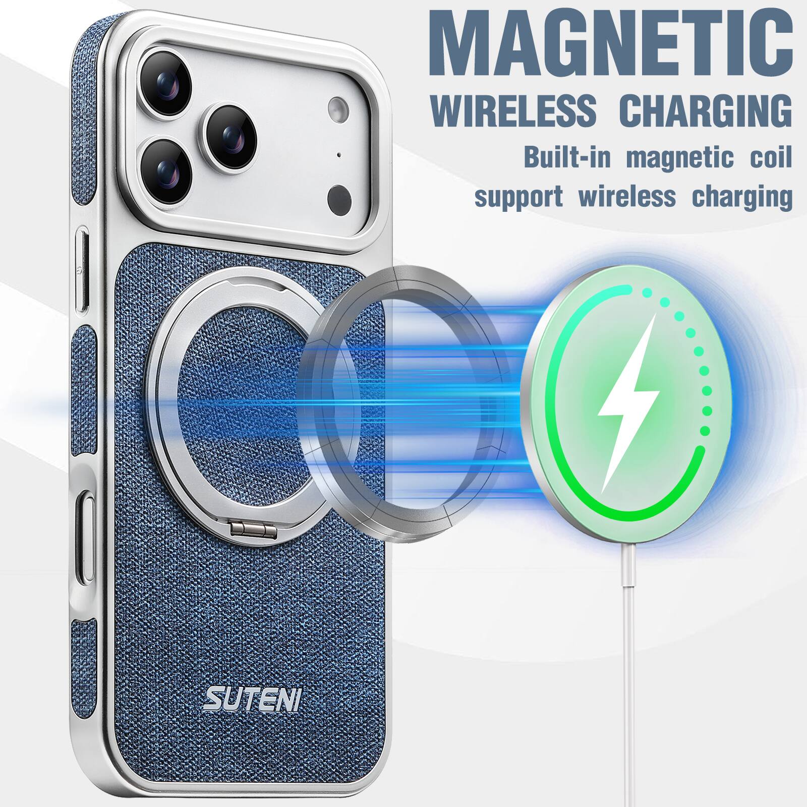 MAGNETIC WIRELESS CHARGING  
Built-in magnetic coil support wireless charging  
SUTENI