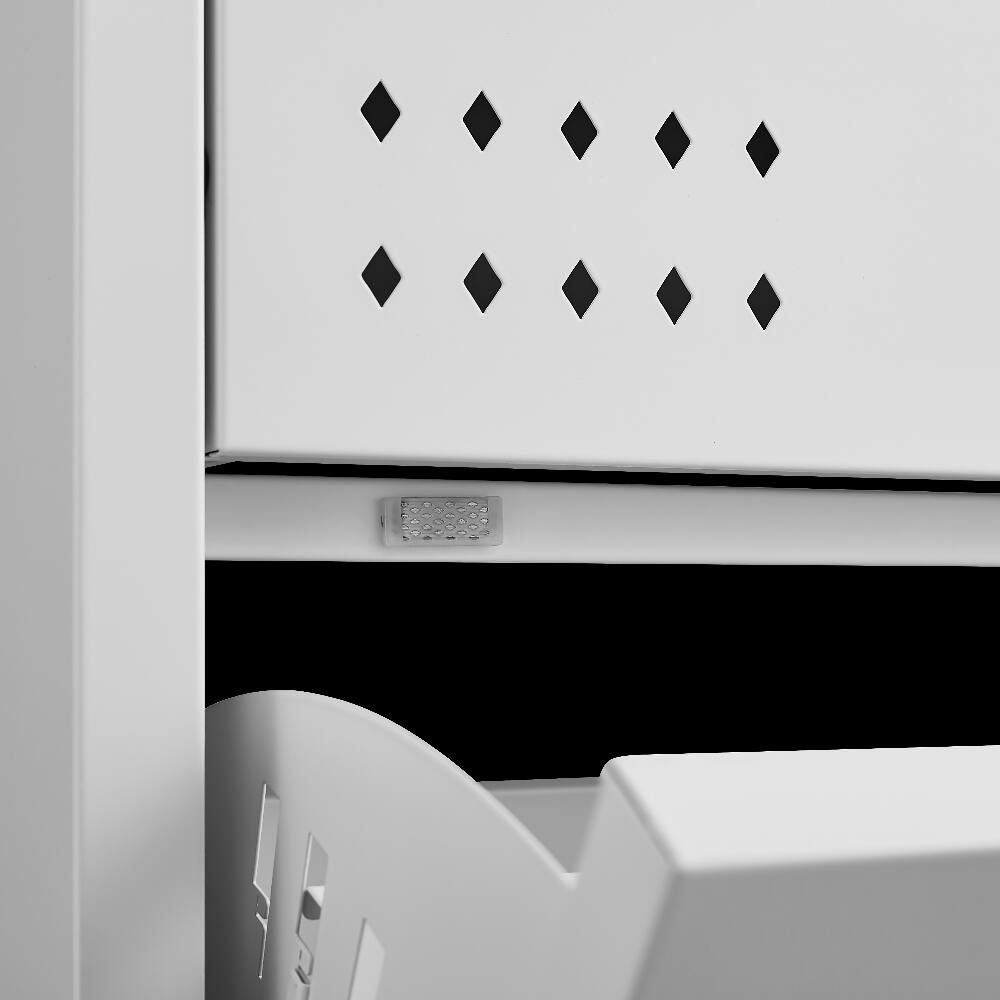Alt View 10. Loheer - Loheer white tilt out shoe cabinet Heavy Duty Metal Space Saving - White.