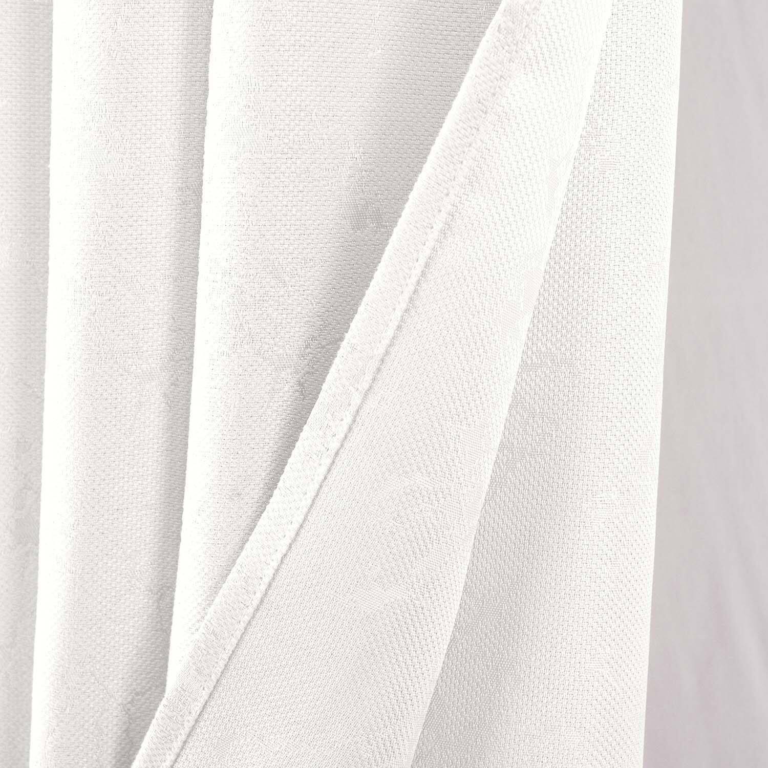 Left. RT Designers Collection - RT Designer Collection Cosmo Shimmer Jacquard Grommet Curtain Panel 54" x 84" White - White.