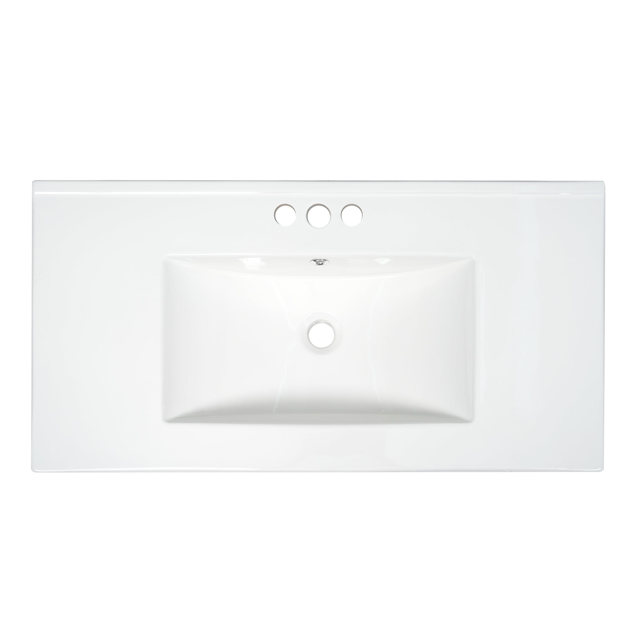 Back. Boyel Living - 36 Inch Gray Bathroom Vanity with Ceramic Sink, 4 Soft Close Drawers, 2 Soft Close Doors Freestanding Cabinet - White.