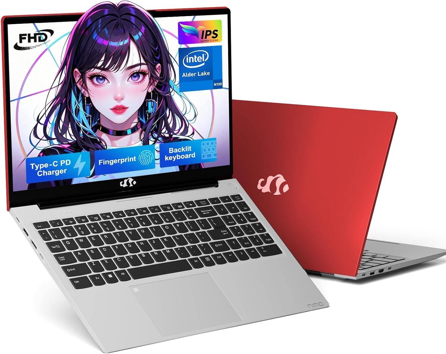 FHD IPS SUPER CLEAR  
intel Alder Lake N190  
Type-C PD Charger  
Fingerprint  
Backlit keyboard