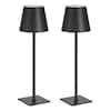 Front. VEVOR - Cordless Table Lamp, 2-Pack, 5200mAh Built-in Rechargeable Battery Desk Lamp, 3 Color Stepless Dimming Up - Black.