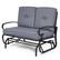 Alt View 9. Costway - Glider Outdoor Patio Rocking Bench Loveseat Cushioned Seat Steel Frame - Grey.