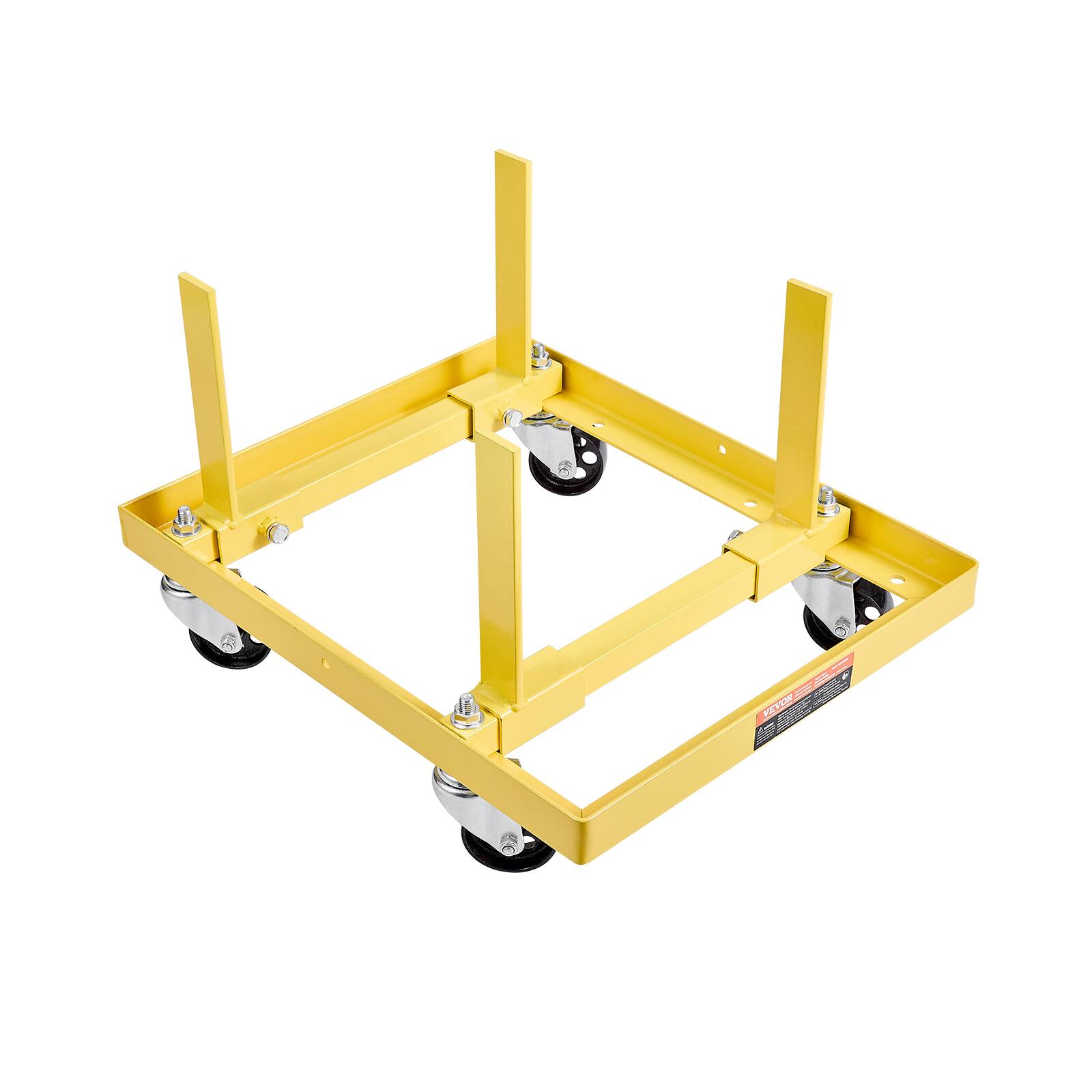 Alt View 5. VEVOR - Engine Stand, 750 LBS Load Capacity Engine Motor Stand with Adjustable Width & Length, Heavy-Duty Steel Motor Holder - Yellow.