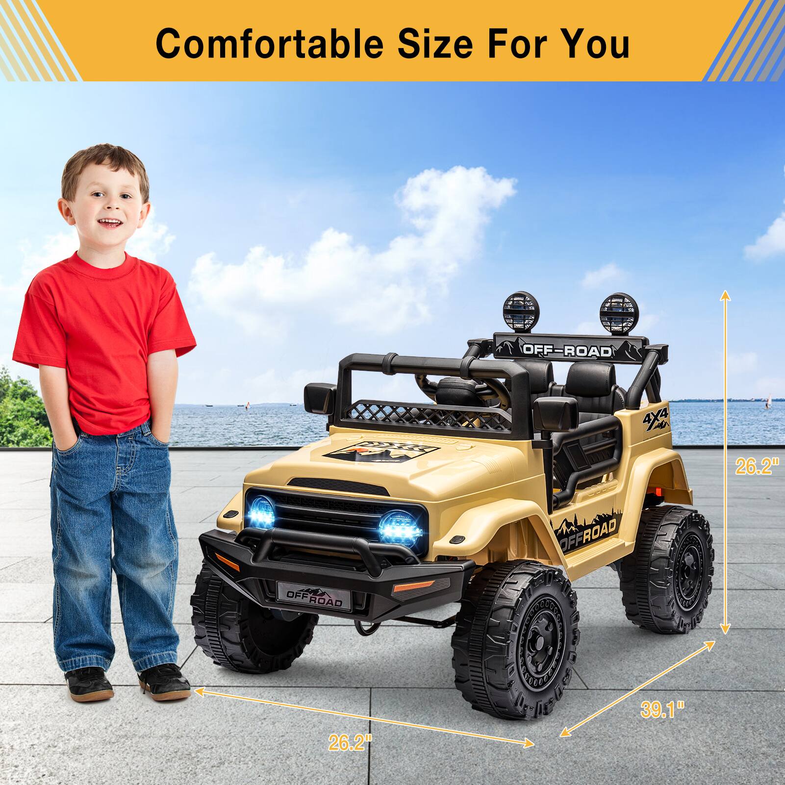Comfortable Size For You

OFF-ROAD 4X4

26.2"  
39.1"