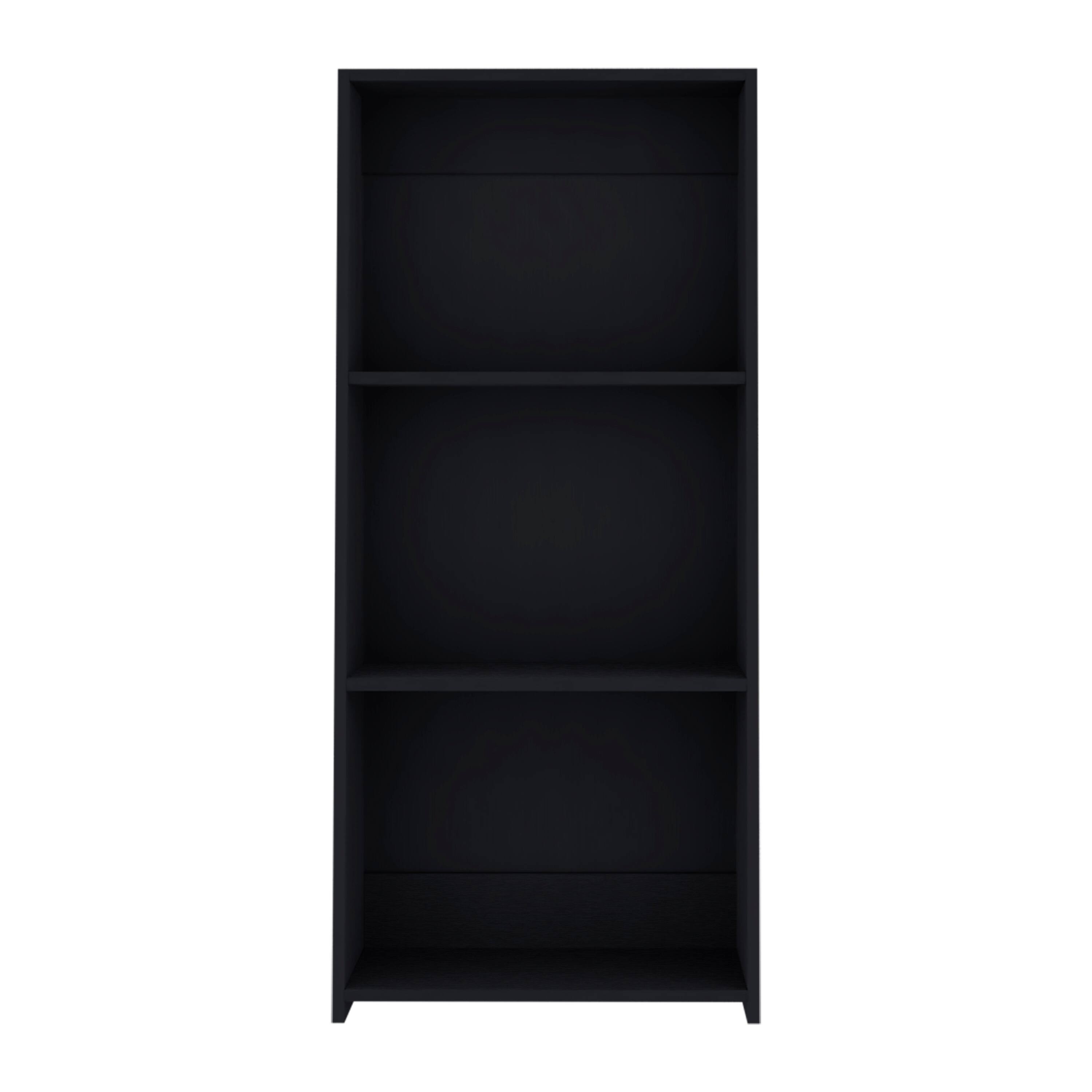 Left. Tiramisubest - 3-Tier Compact Storage Bookcase for Small Spaces,Eco-Friendly Engineered Wood Organizer,Black - Black.