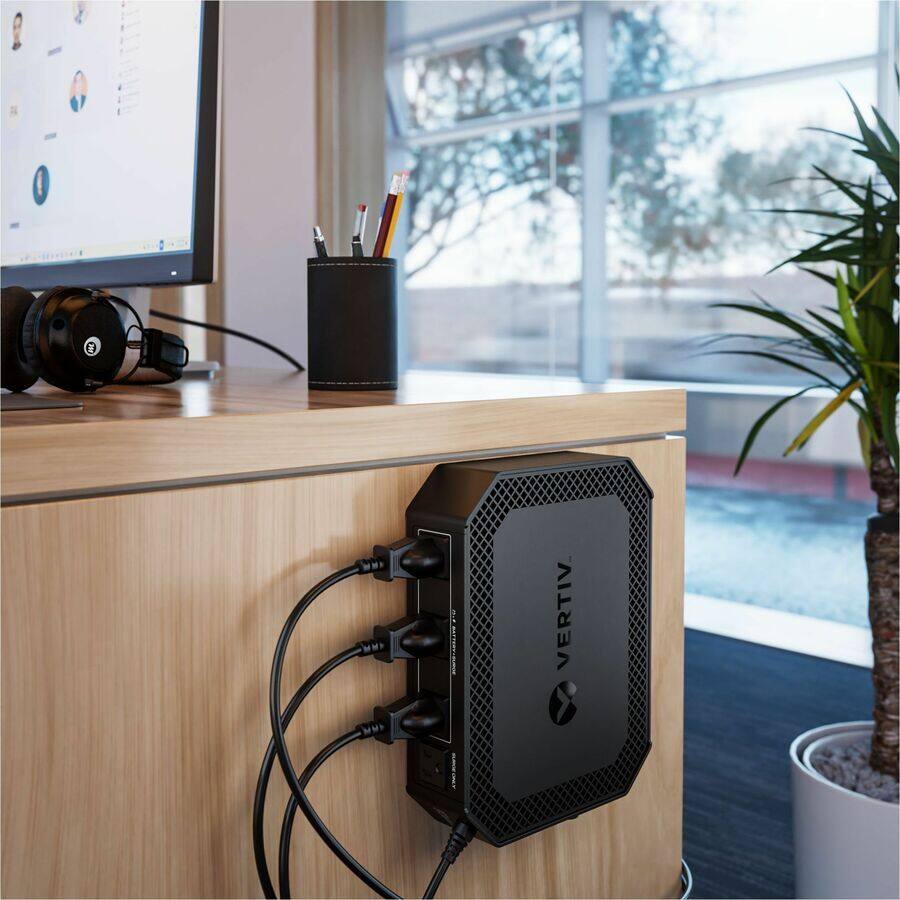 Alt View 8. Vertiv - Vertiv PowerUPS 100 Standby Lithium-Ion UPS PUL-350LVT, 350VA/210W, 120V, Wall-Mount, LED, 4 NEMA 5-15R Outlets - Unknown.