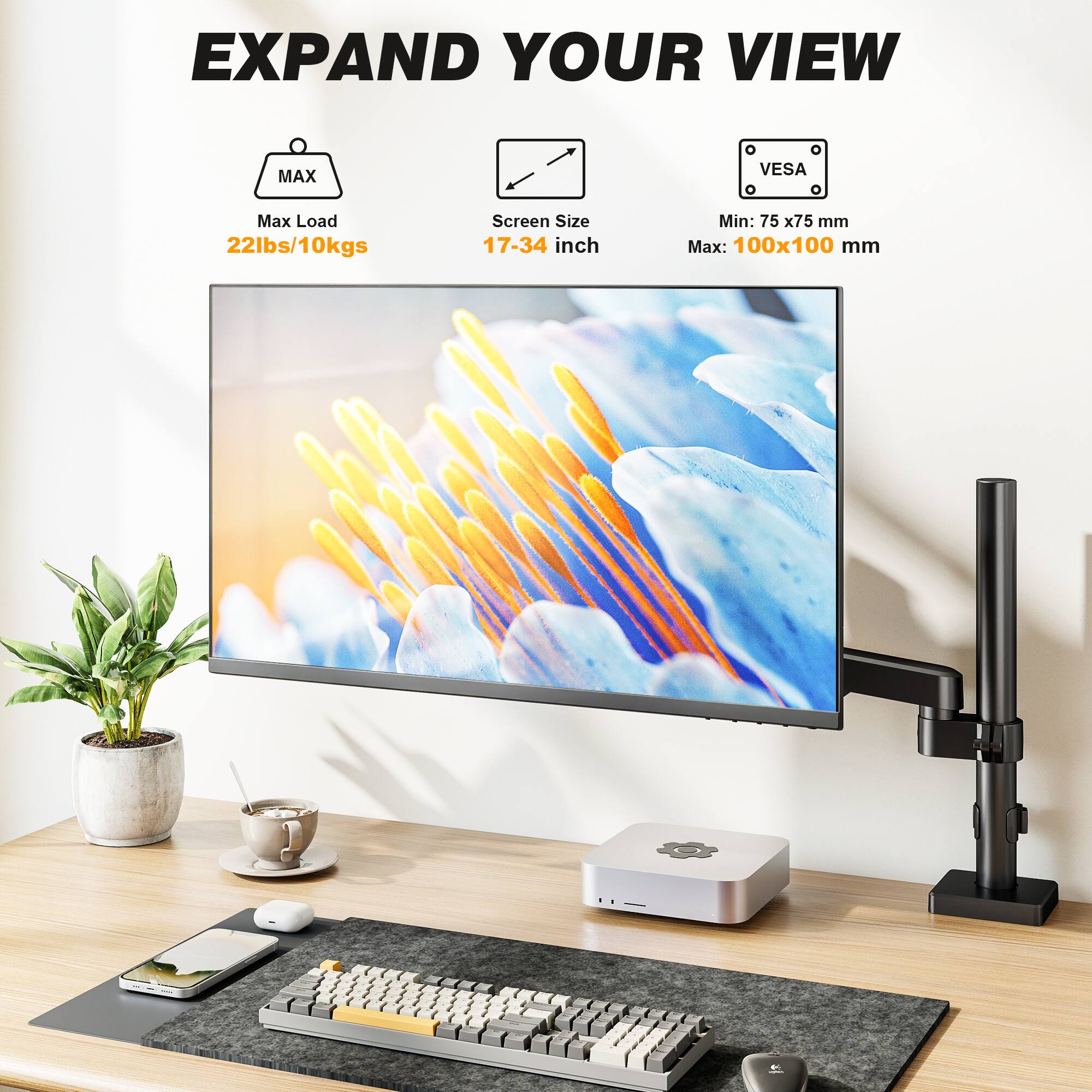 Rfiver Single monitor stand, suitable for screens ranging from 17