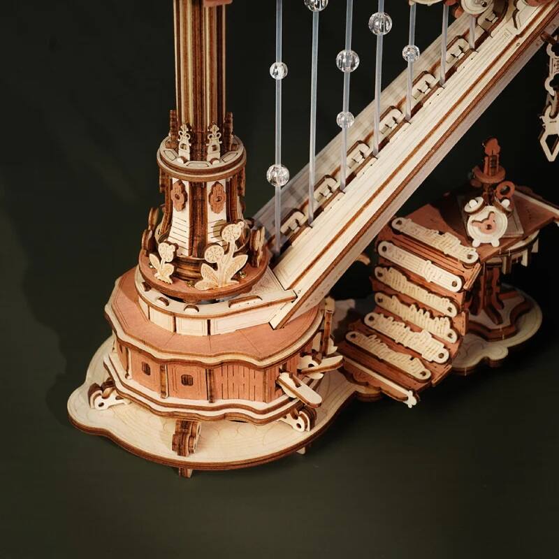Alt View 7. ROKR - ROKR Magic Harp 3D Wooden Puzzle, Self-Playing Mechanical Music Box, 350pcs.