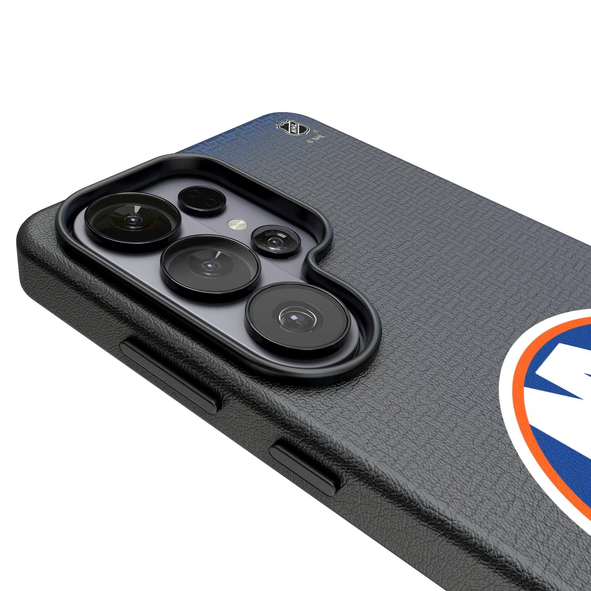 Alt View 2. Keyscaper - New York Islanders Linen Galaxy Magnetic Bump Case - S24 - Black.