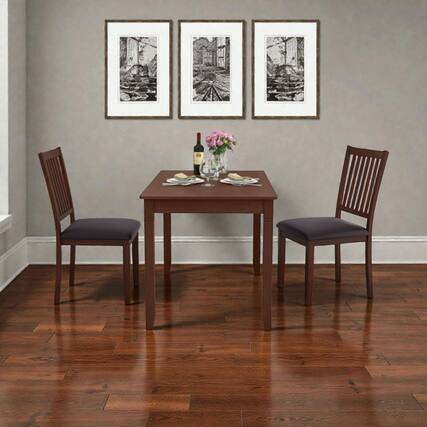 Front. Hivvago - Set of 2 Stylish Upholstered Chairs with Slanted Elevated Back Design - Brown, Black.