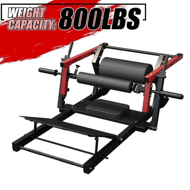 Syedee - Heavy Duty Glute Bridge & Hip Thrust Machine, Plate Loaded, 800lb Capacity, Includes 1 Piece - Red