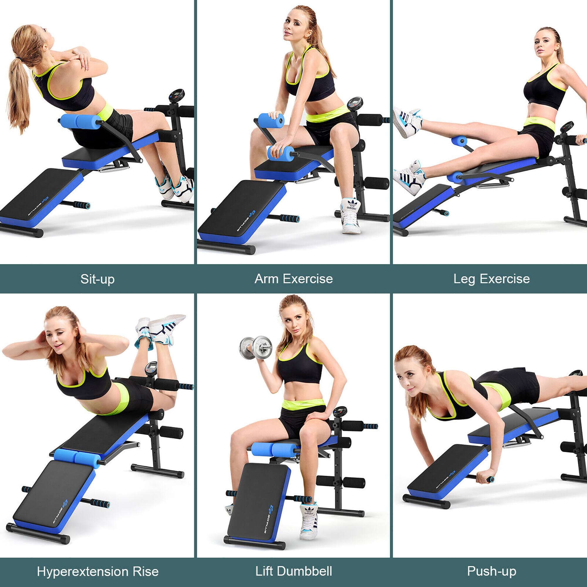 I see a Sit-up Arm Exercise Leg Exercise Hyperextension Rise Lift Dumbbell Push-up