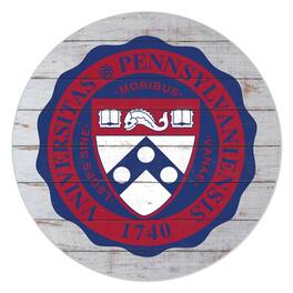 Jardine - Pennsylvania Quakers 20'' x 20'' Indoor/Outdoor Weathered Circle Sign - White