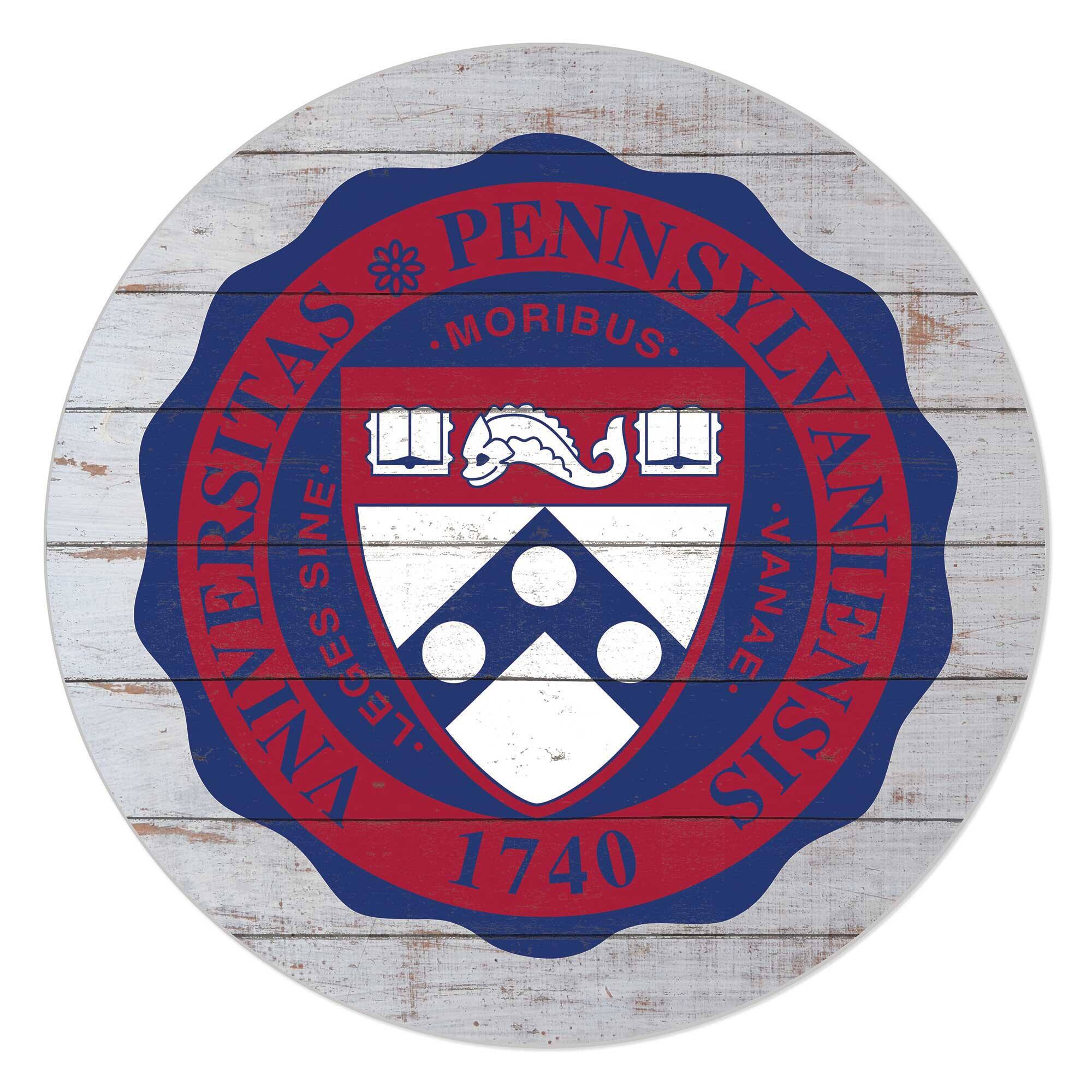 Pennsylvania Quakers 20'' x 20'' Indoor/Outdoor Weathered Circle Sign