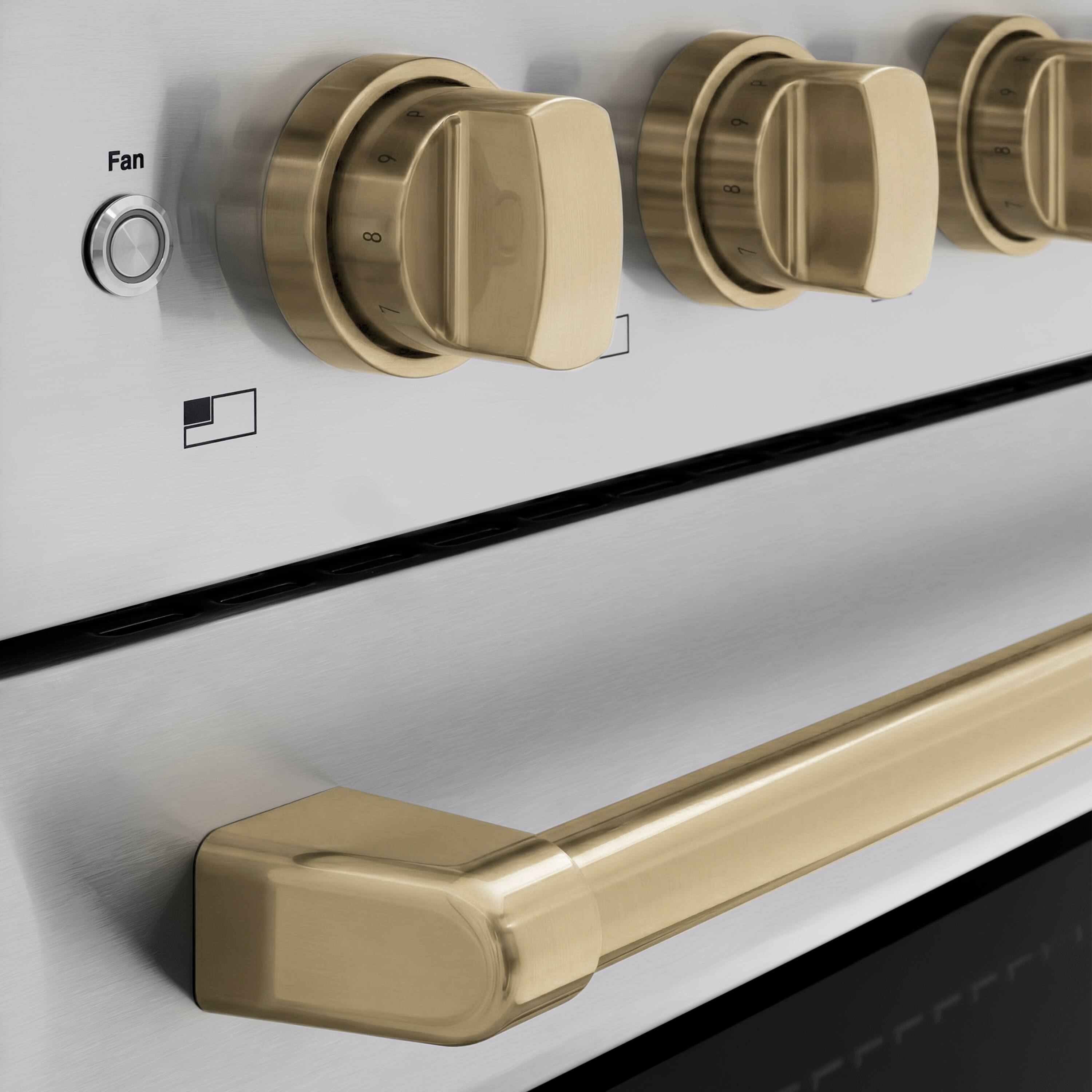 Alt View 5. ZLINE - Autograph 24 in. 3.2 cu. ft. Paramount Freestanding Induction Range with 3 Burners and Electric Oven w/ Bronze Accents - Stainless Steel.