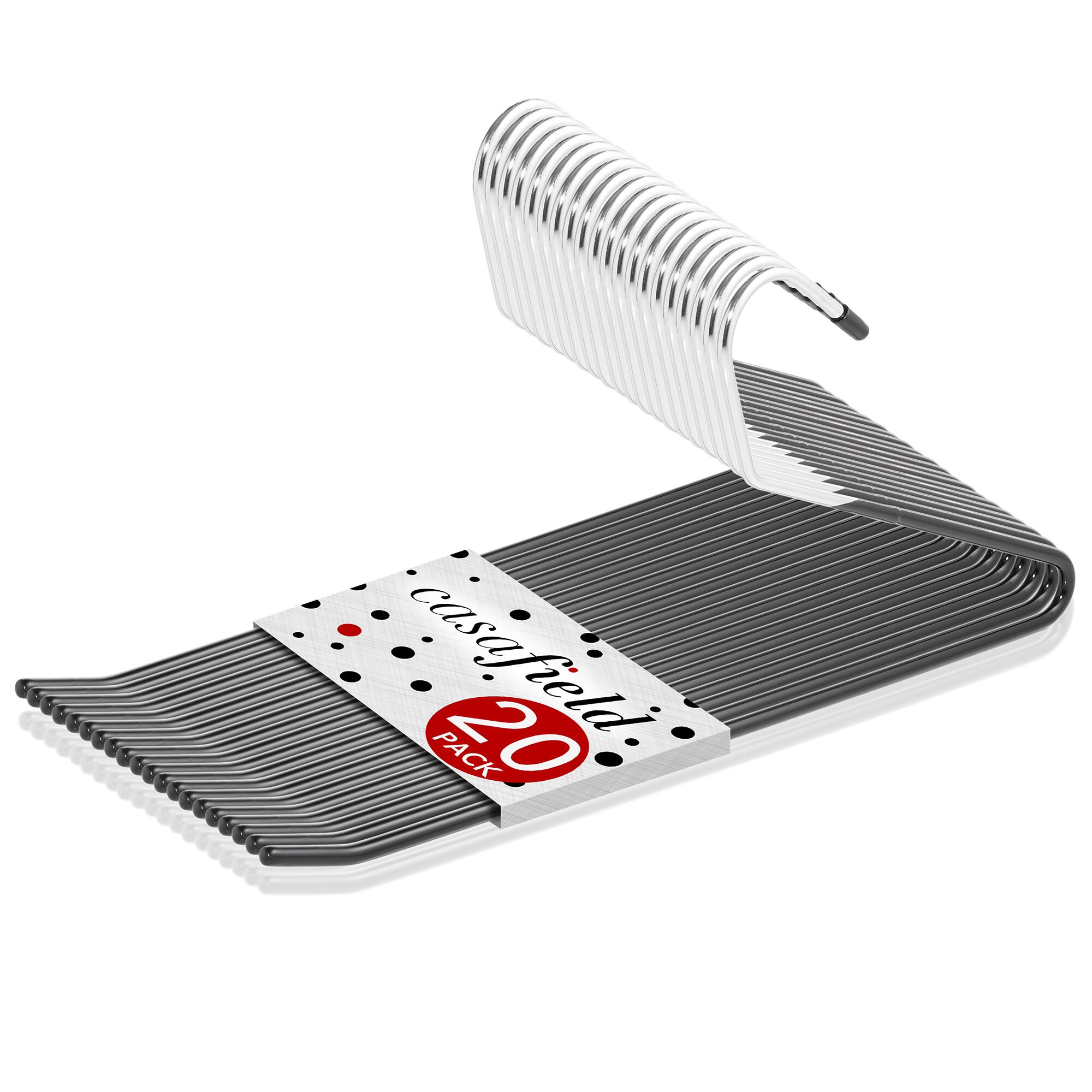 Casafield - 20 Open-Ended Pants Hangers - Non-Slip for Slacks - Jeans - Skirts - Black