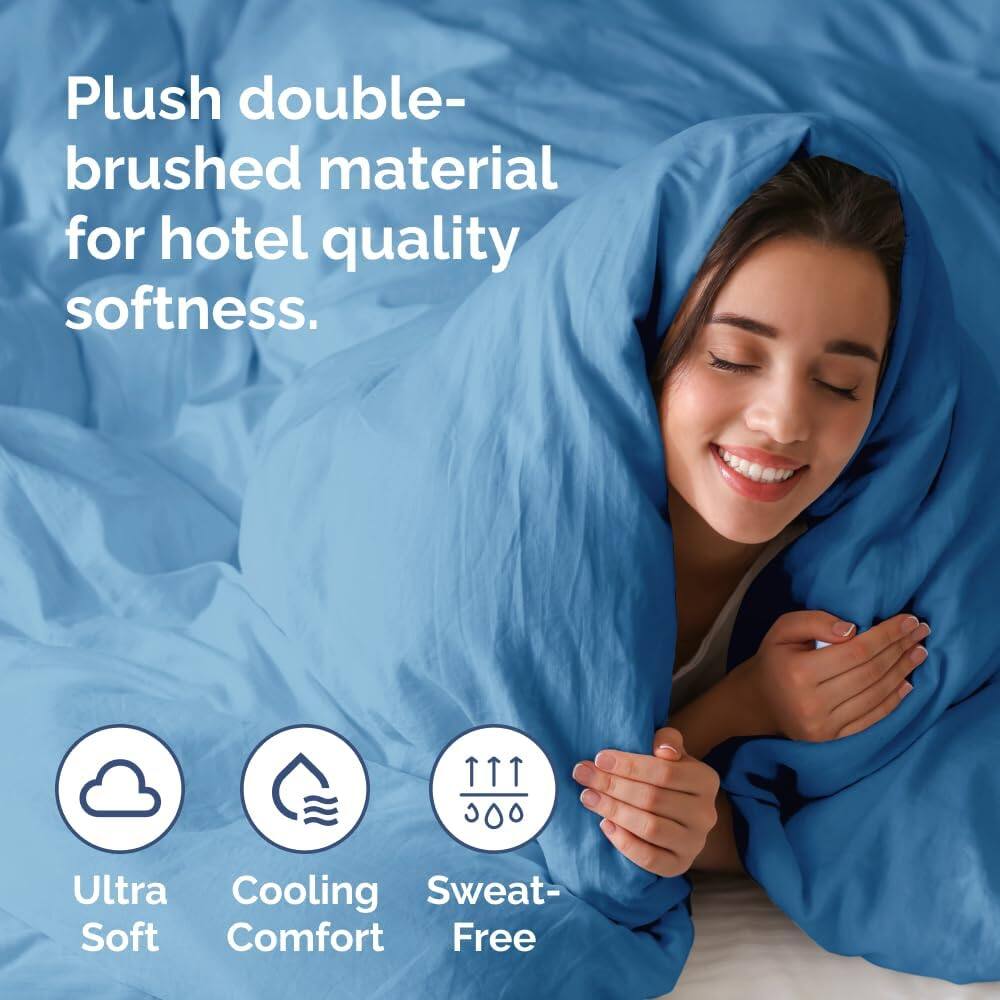 Plush double-brushed material for hotel quality softness.

Ultra Soft  
Cooling Comfort  
Sweat-Free