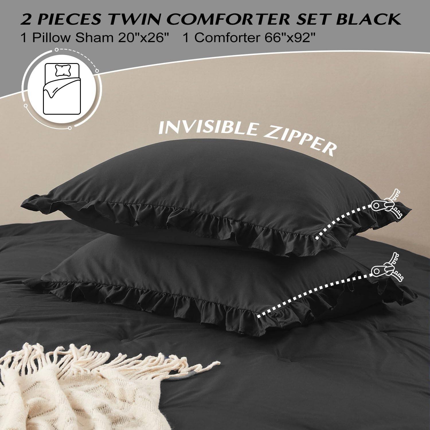 Paradigms Interiors Lightweight 2 Pieces Ruffle Bed Set Vintage ...