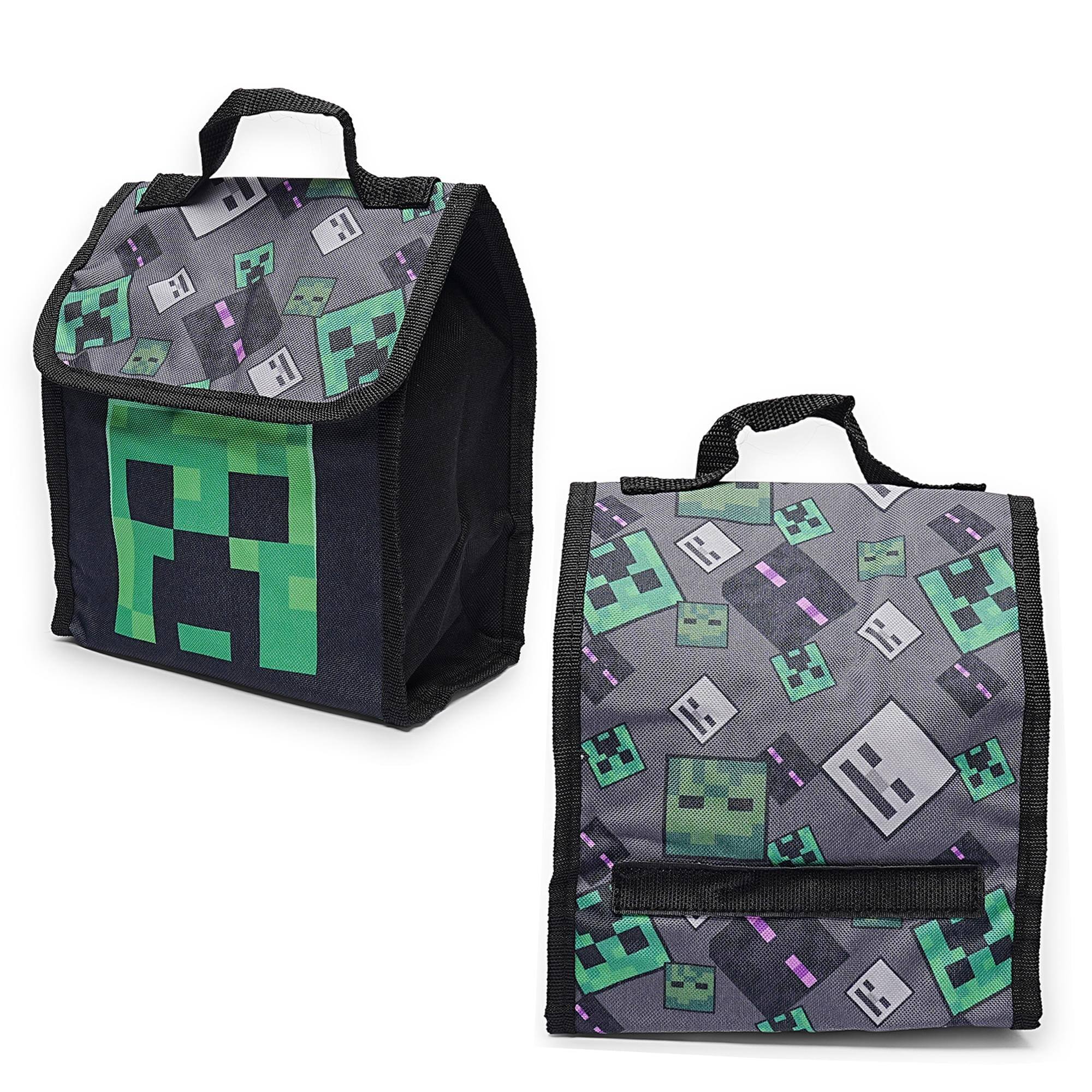 Alt View 2. Bioworld - Minecraft Creeper 5 Piece 16 Inch Backpack Set - Blue.