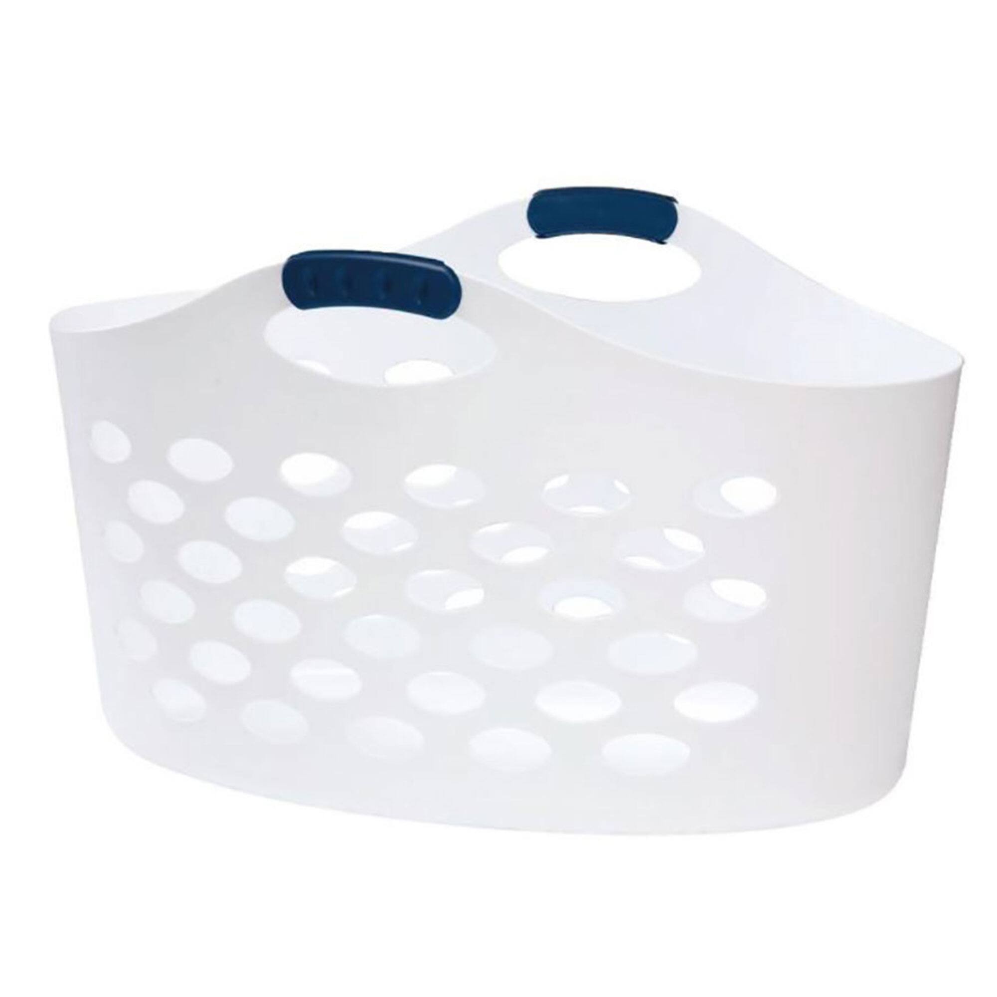 Front. RubberMaid - Rubbermaid 1.5 Capacity Flex N Carry Portable Flexible Laundry Basket, White - White.