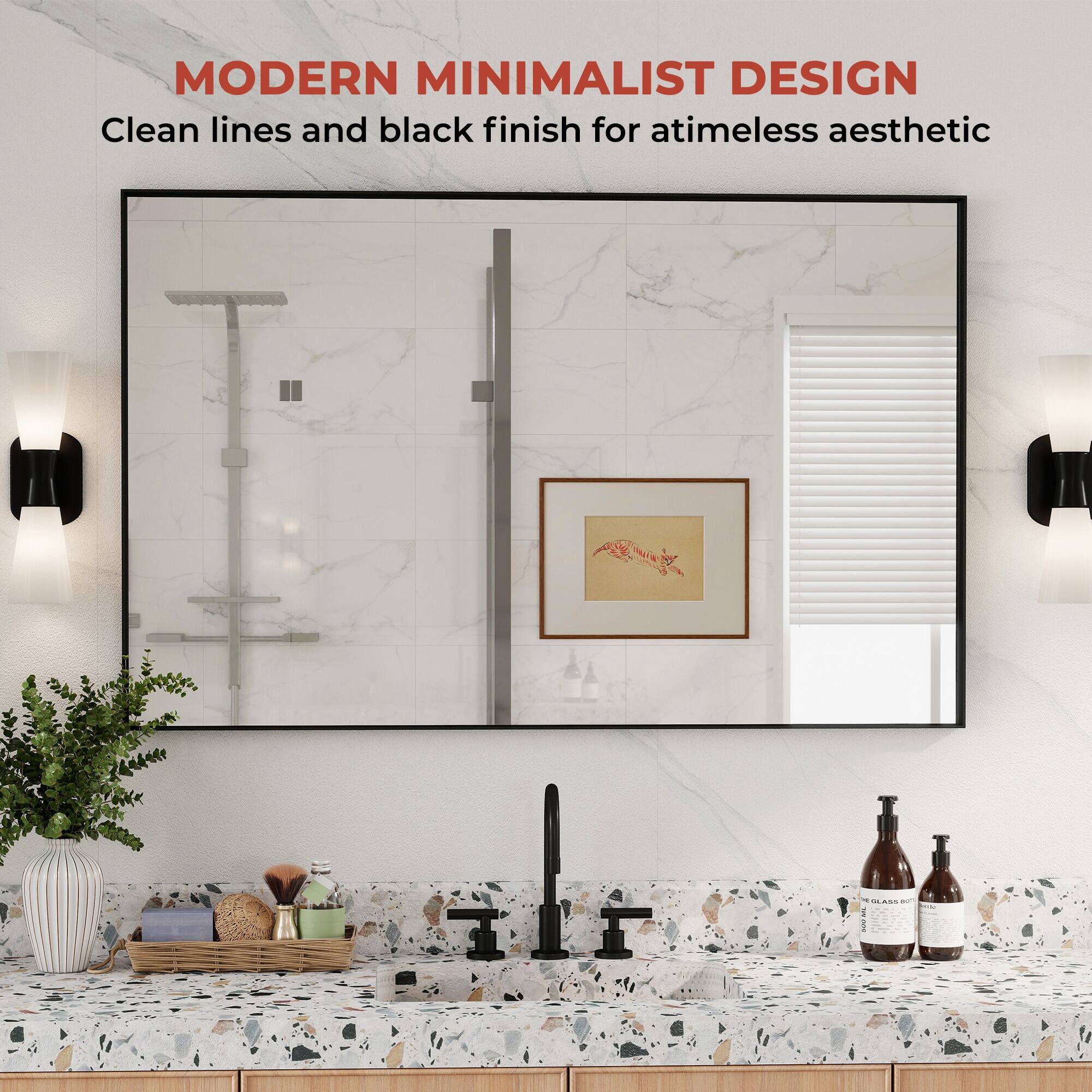 MODERN MINIMALIST DESIGN  
Clean lines and black finish for a timeless aesthetic
