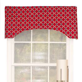RLF Home - Andromeda Geometric Arch 3" Rod Pocket Valance 50" x 17" - Red