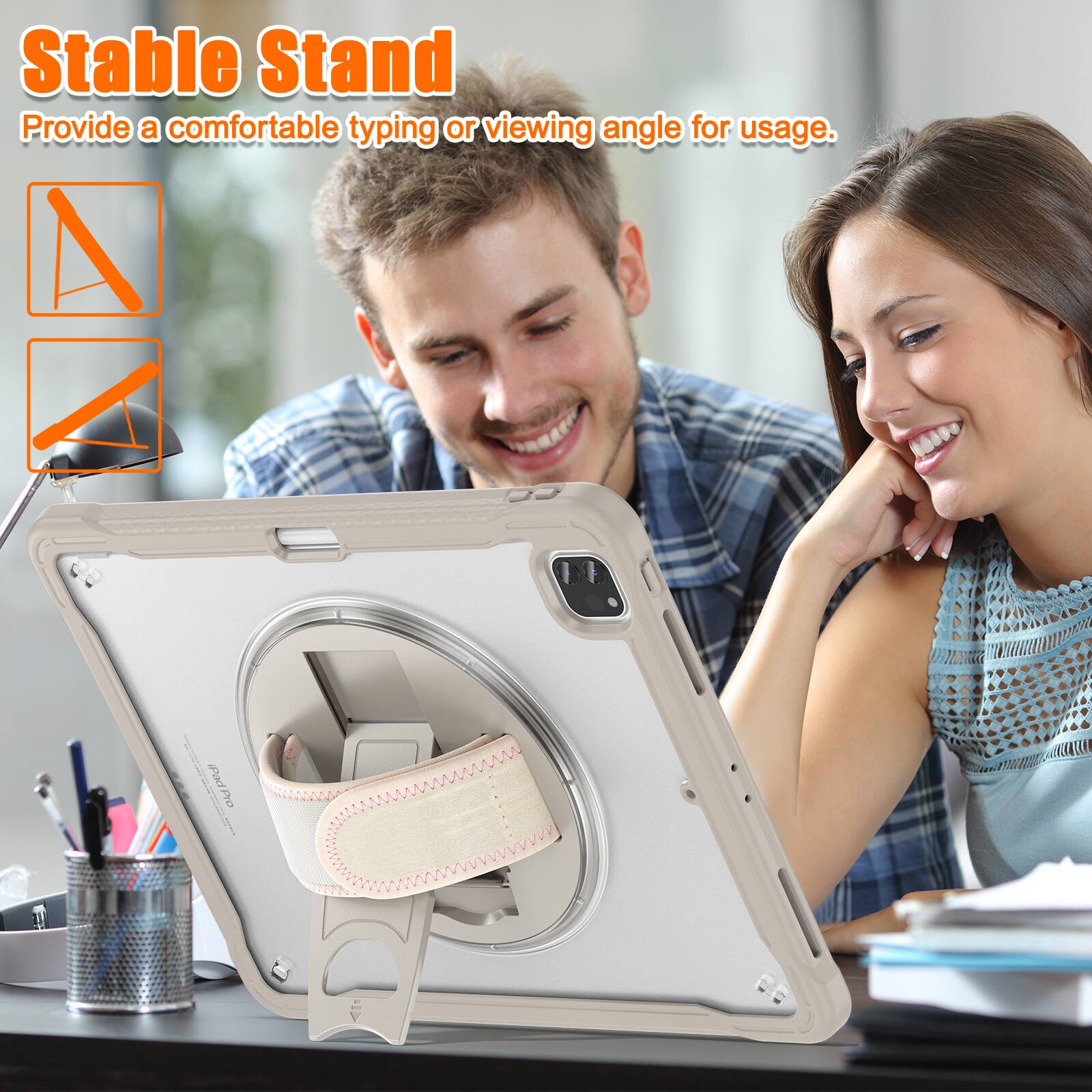 Stable Stand  
Provide a comfortable typing or viewing angle for usage.