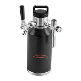 Glintex - 64Oz Stainless Steel Beer Growler Tap System Mini Keg 304 Pressurized Growler with CO2 Regulator and Pressure Gauge