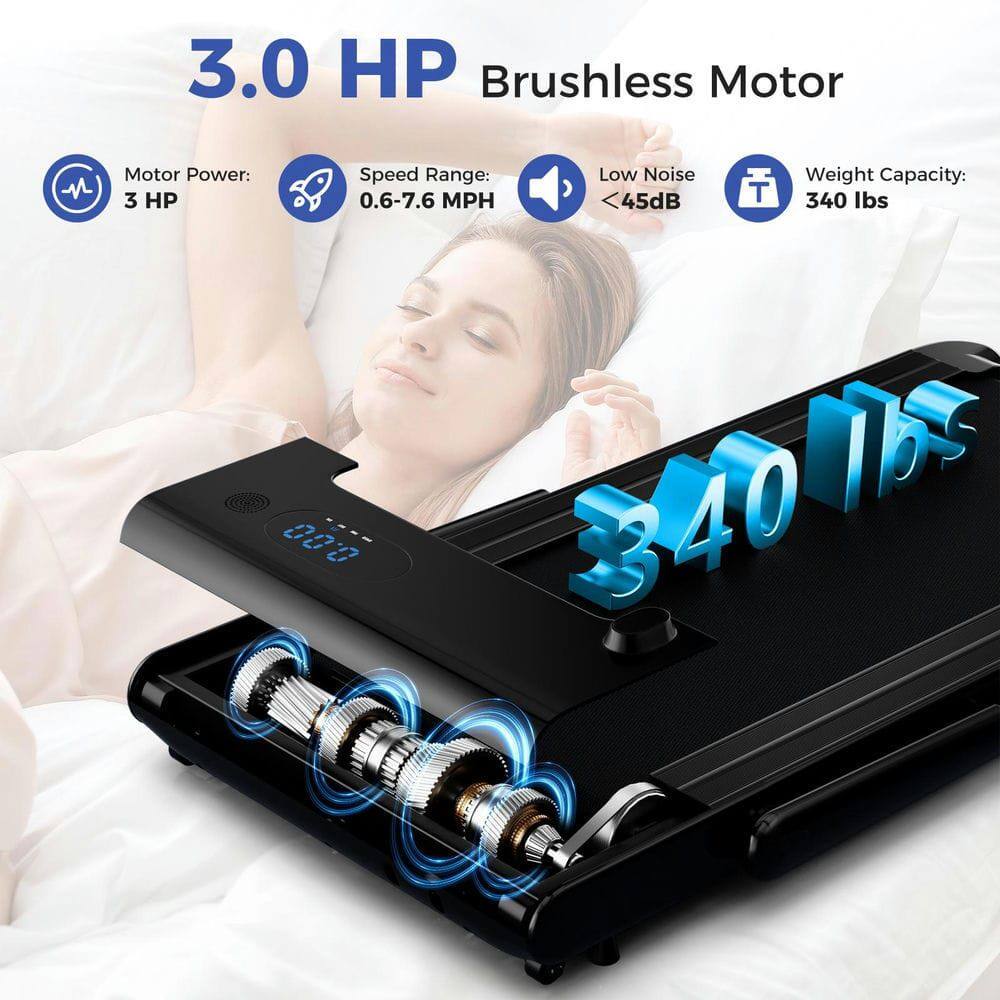 3.0 HP Brushless Motor  
Motor Power: 3 HP  
Speed Range: 0.6-7.6 MPH  
Low Noise <45dB  
Weight Capacity: 340 lbs