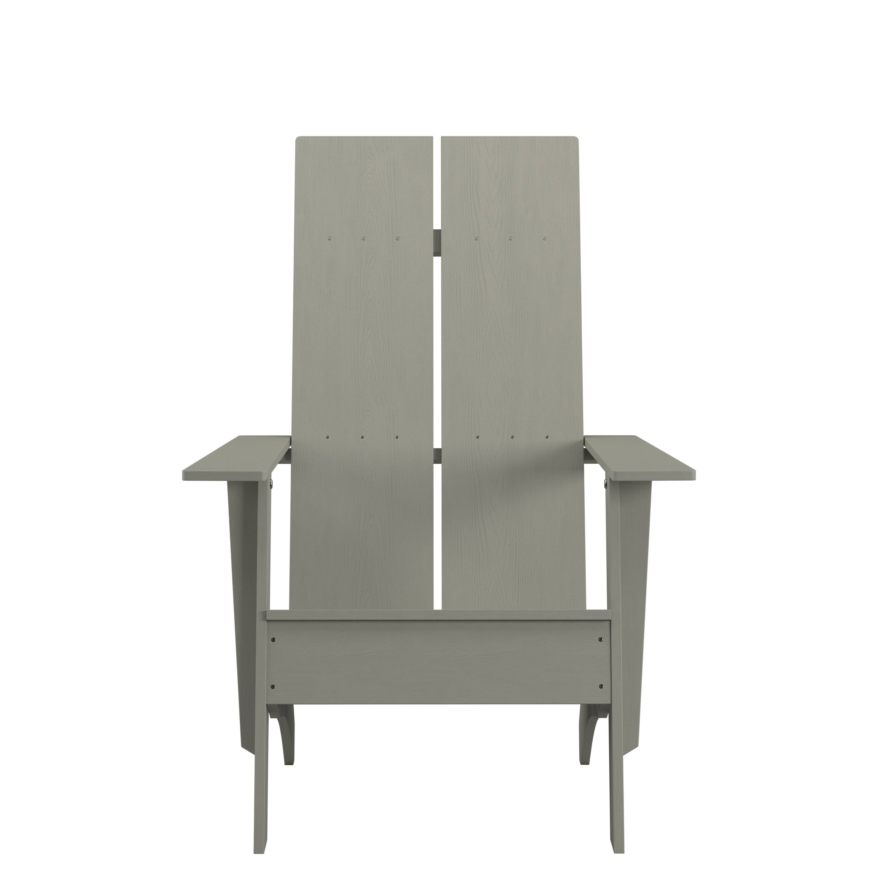 Alt View 8. Emma + Oliver - Set of 4 Modern Dual Slat Back Indoor/Outdoor Adirondack Style Chairs - Gray.