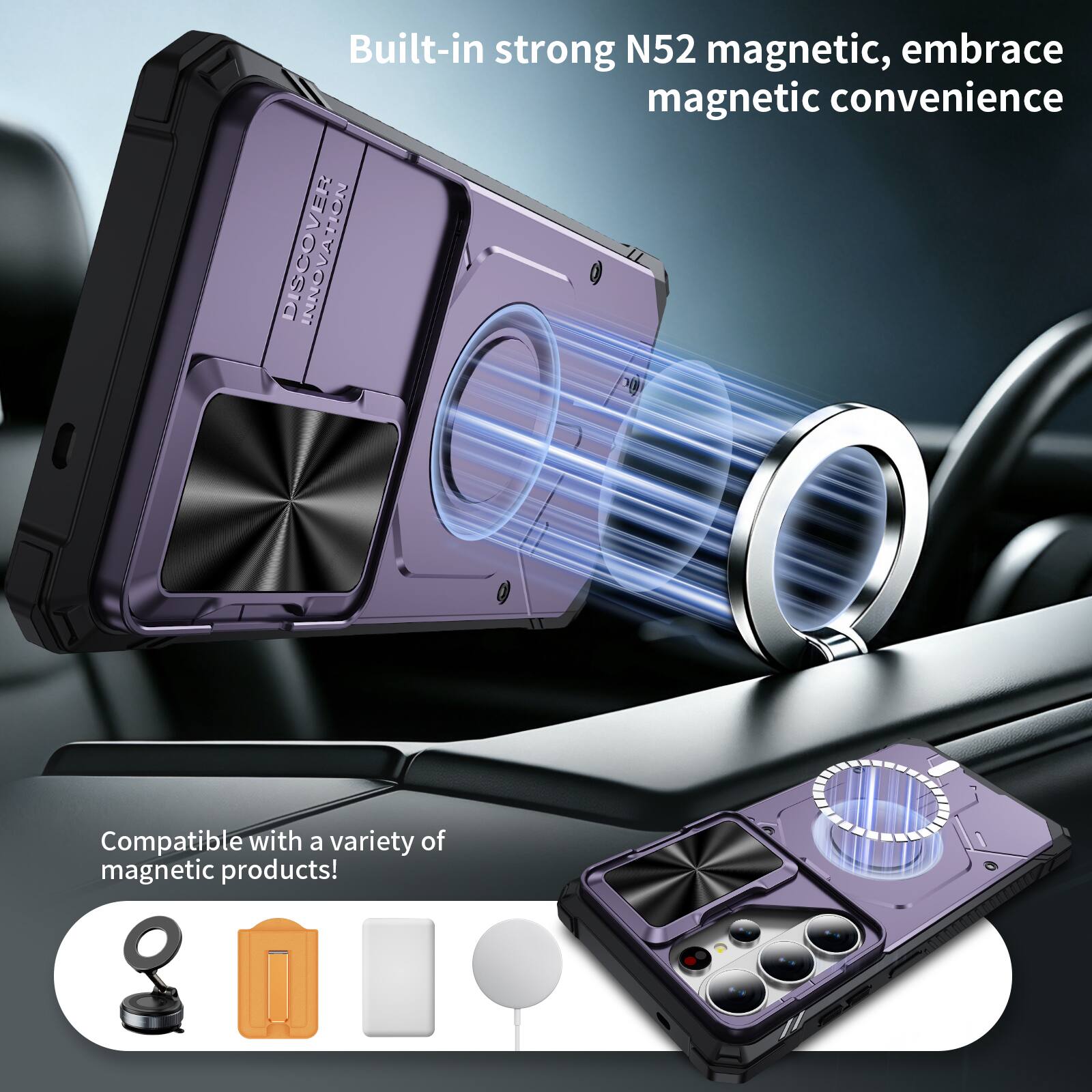 Built-in strong N52 magnetic, embrace magnetic convenience

Compatible with a variety of magnetic products!