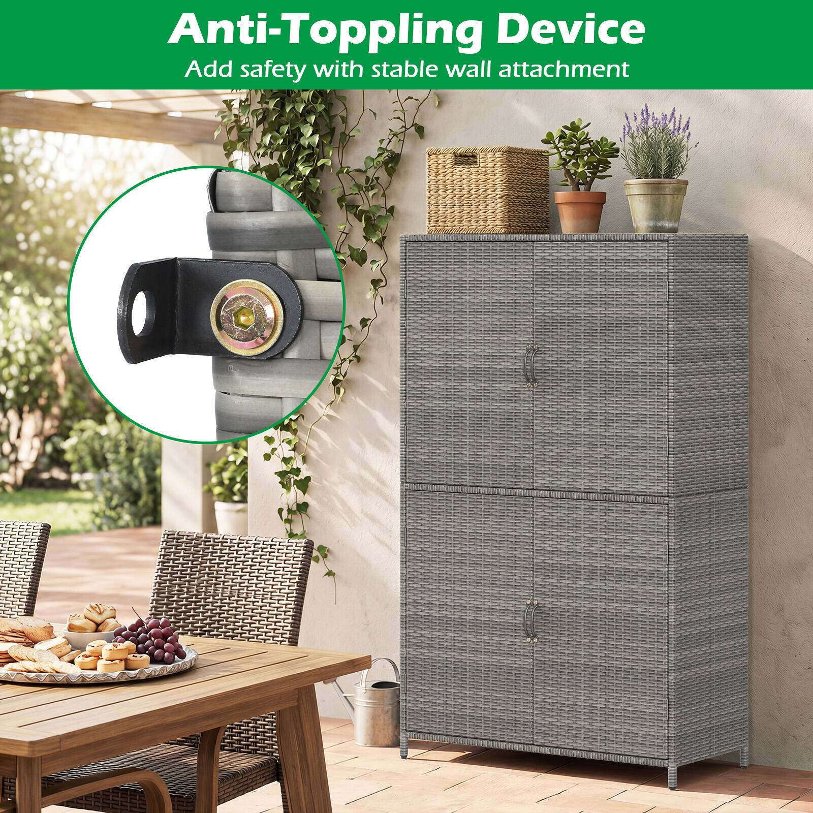 Anti-Toppling Device  
Add safety with stable wall attachment