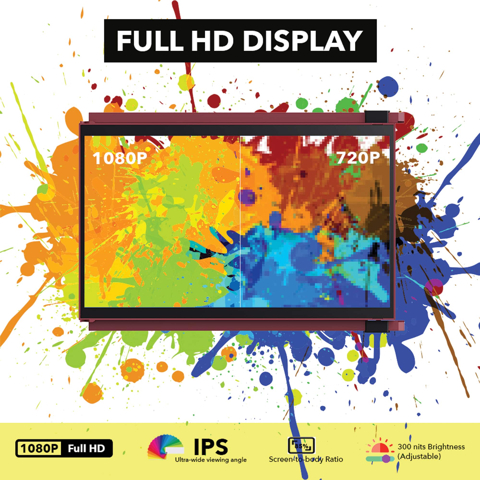 Alt View 17. Mobile Pixels - DUEX Max 14.1" IPS LCD Slide-out Display for Monitor - Red.