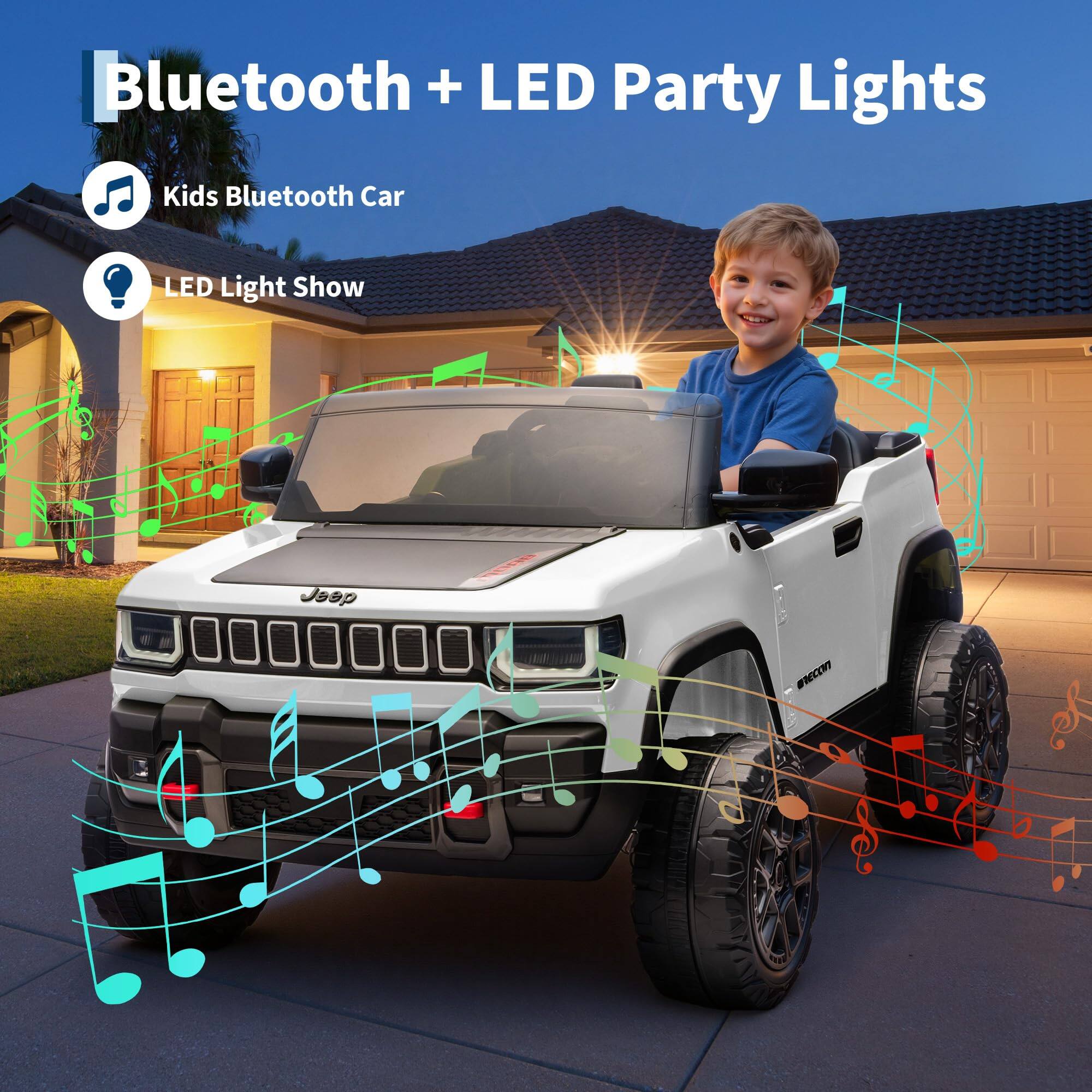 Bluetooth + LED Party Lights

- Kids Bluetooth Car
- LED Light Show