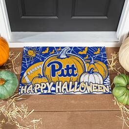 Evergreen Enterprises - Pitt Panthers 28" x 16" Happy Halloween Turf Door Mat - Multicolor