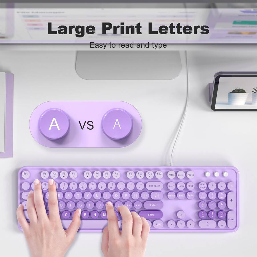 Large Print Computer System COTTAGE Large Print Usb Computer Full Size With Number Pad For Pc ...