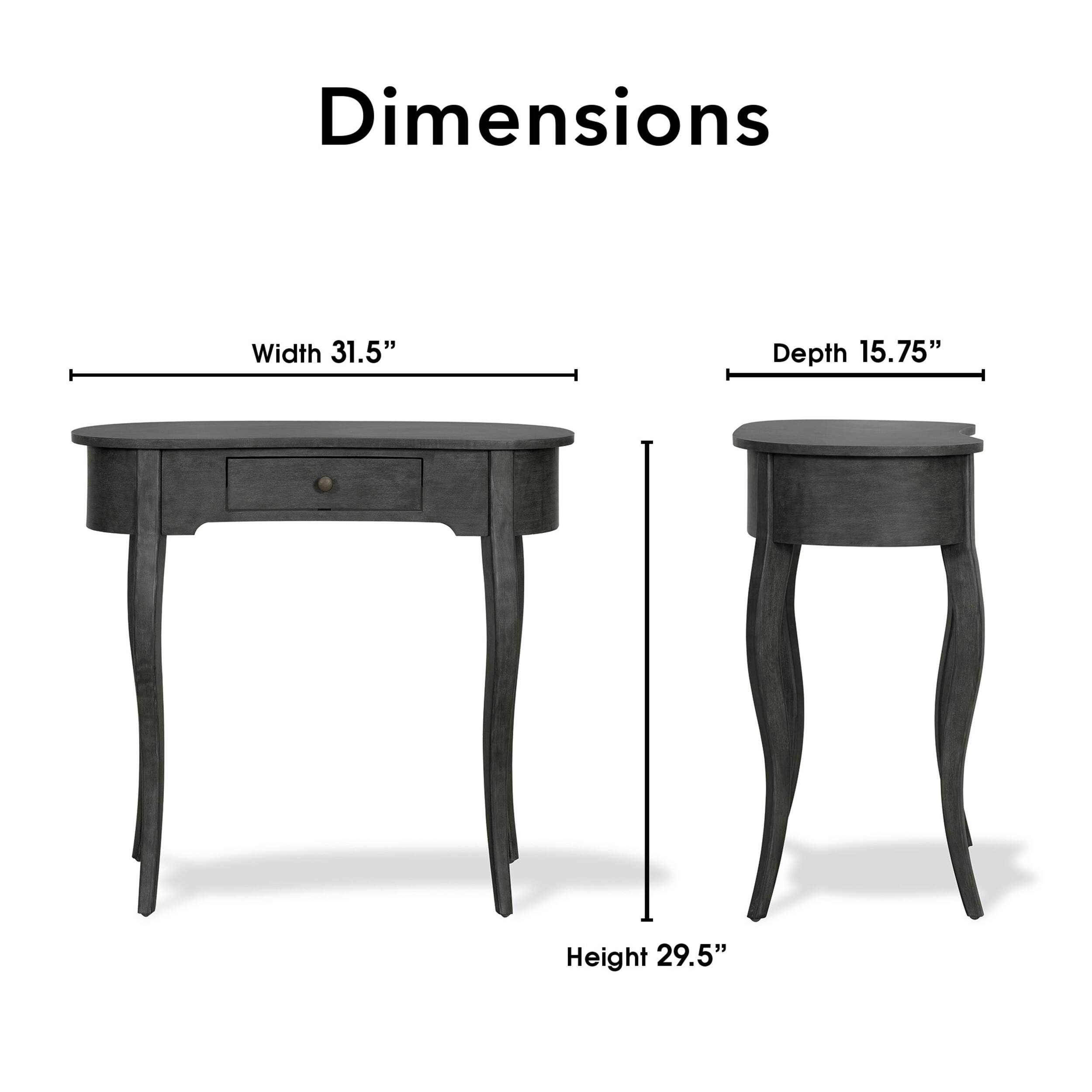 Left. Finch - Thaddeus Console Oval Table - Dark Gray.