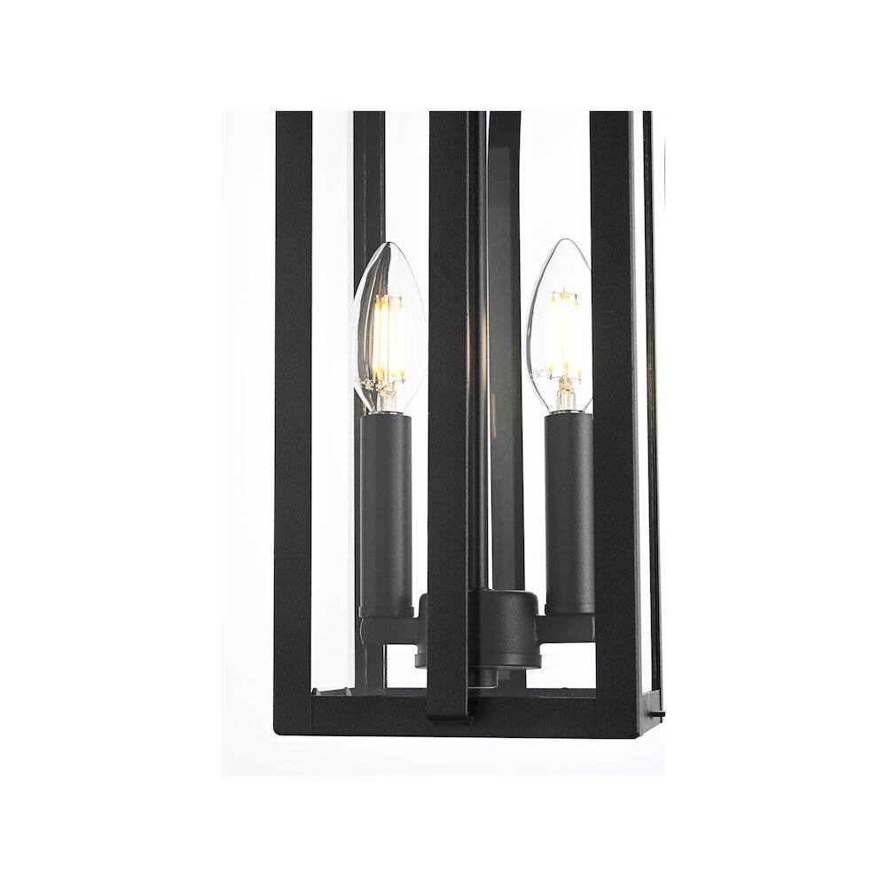 Alt View 2. Elegant Lighting - Thayer 7 inch Outdoor Pendant in Black - Black.