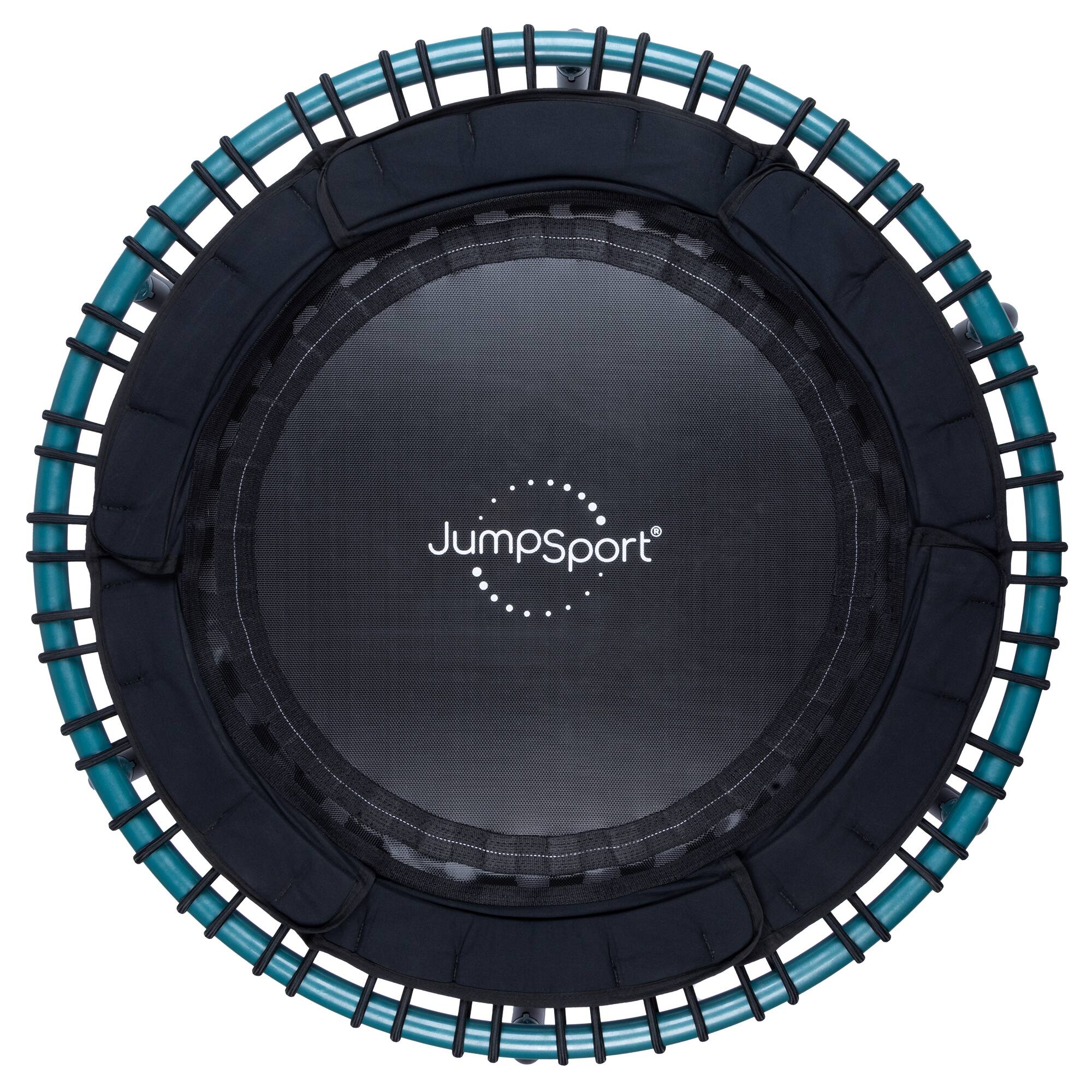Front. JumpSport - JumpSport 250 Workout Rebounder for Adults, 39" Mini Fitness Trampoline, Teal - Teal.