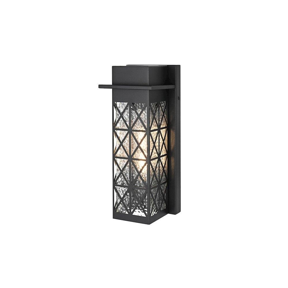 Angle. Elegant Lighting - Wildey 7 inch Outdoor Pendant in Black - Black.