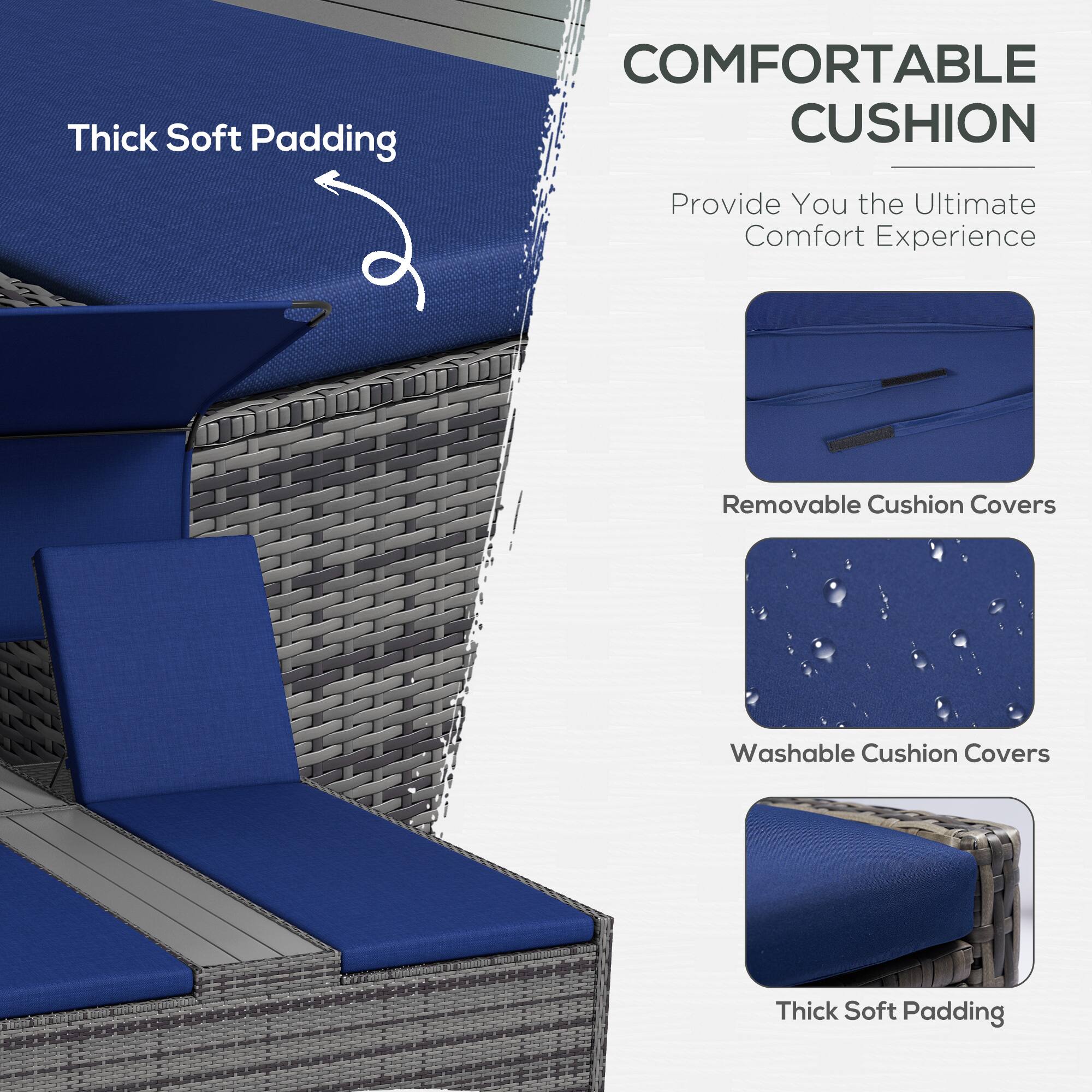 Thick Soft Padding

COMFORTABLE CUSHION

Provide You the Ultimate Comfort Experience

- Removable Cushion Covers
- Washable Cushion Covers
- Thick Soft Padding