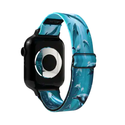 Front. ZOX - Rise Above Dolphin NFC Smartwatch Band, 22mm - Teal.